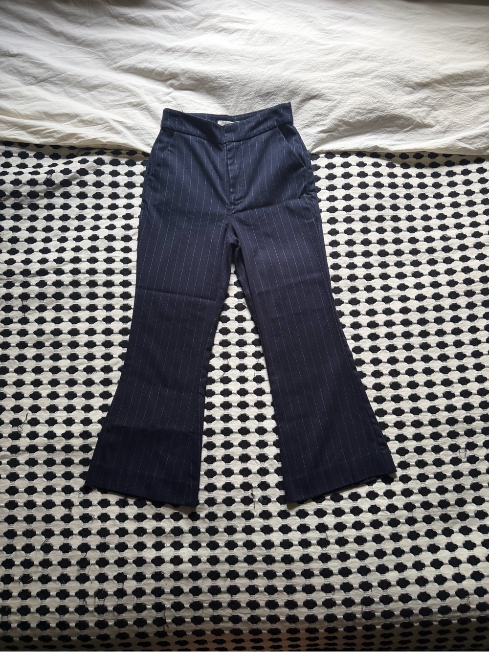 Favorite Daughter Navy Pinstripe Trousers | Size 0
